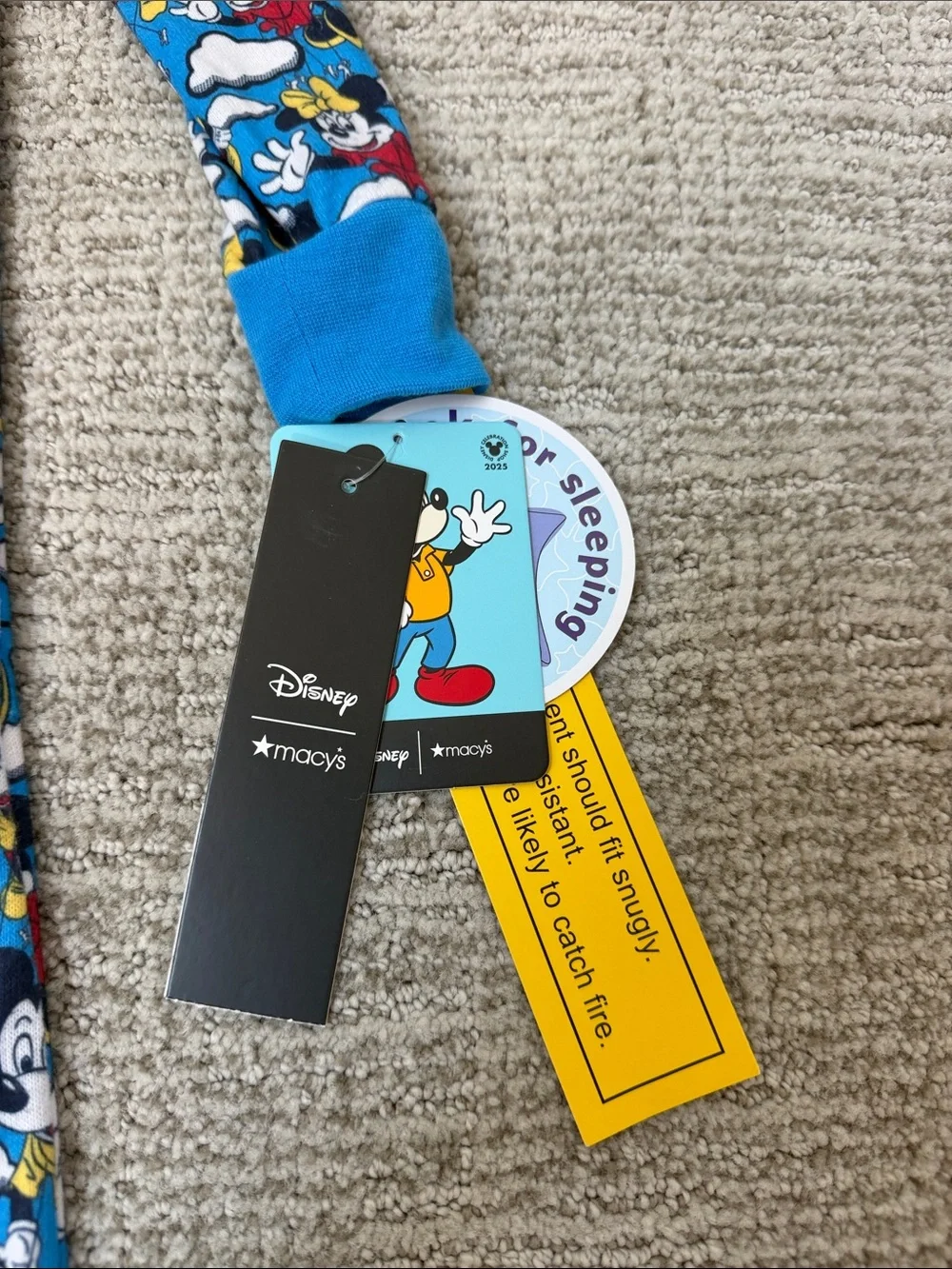 Disney Blue Mickey & Friends Printed One-Piece Zip Pajama